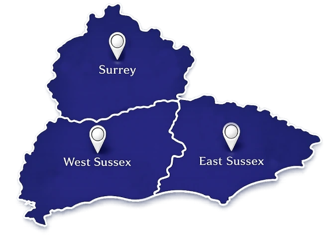Surrey Sussex Map
